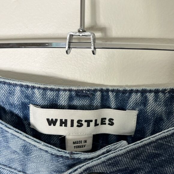 Whistles Distressed Cropped Jeans Women’s 26 Medium Wash Rigid 100% Cotton Denim - Picture 10 of 13